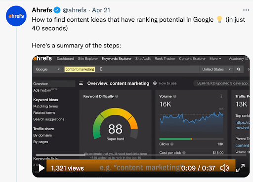 Ahrefs example of Sales Centric Content Marketing